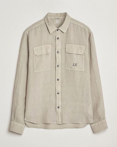  Long Sleeve Linen Shirt Taupe