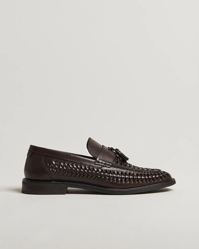  Lozham Braided Tassle Loafer Dark Brown