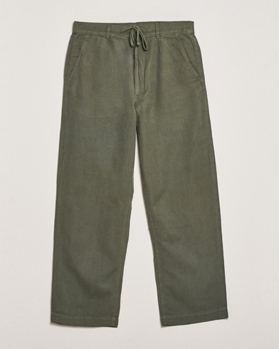  Pleated Cotton Linen Pants New Olive