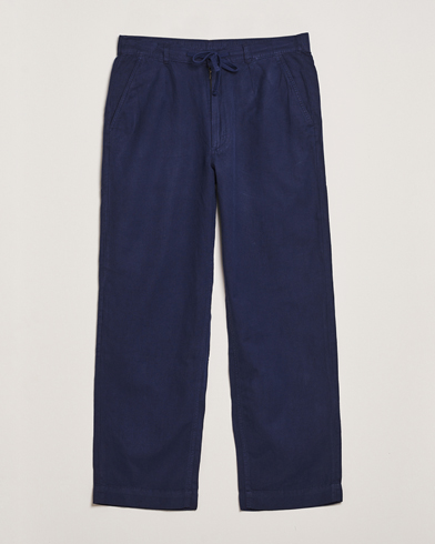  Pleated Cotton Linen Pants Newport Navy