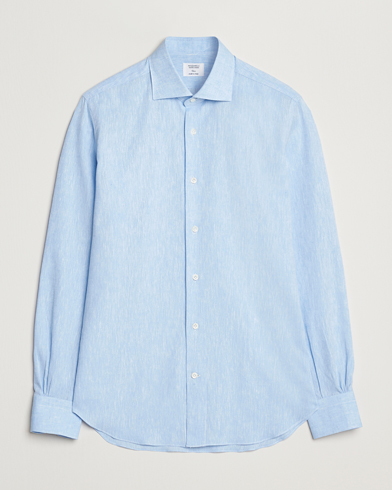  Soft Linen Cut Away Shirt Light Blue