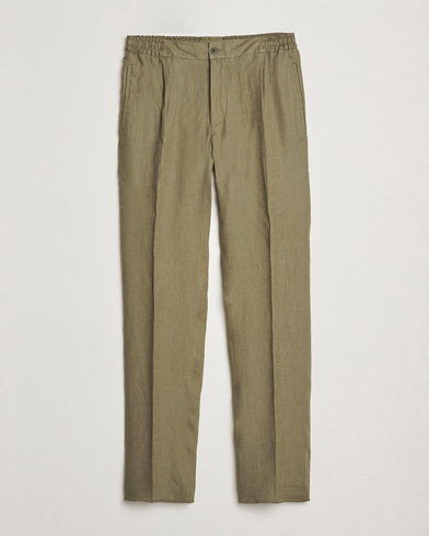  Linen Drawstring Pants Olive