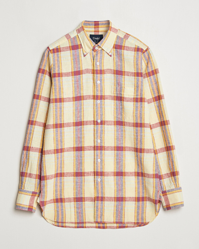  Madras Cotton/Linen Button Down Shirt Yellow/Red/Navy