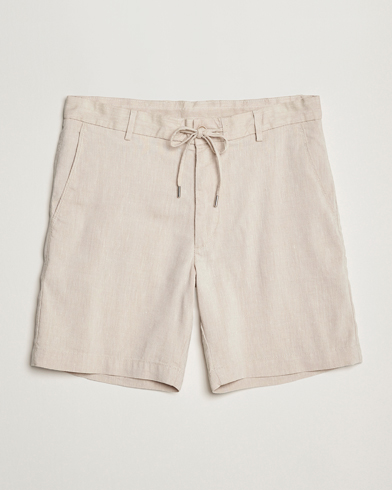  Kane Linen/Cotton Drawstring Shorts Light Beige