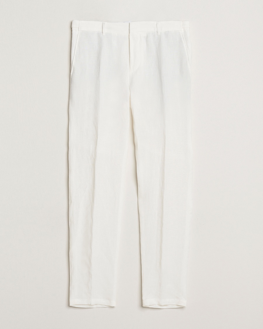 Heren | Loyaliteitsaanbieding | BOSS BLACK | Genius Pleated Linen Trousers White