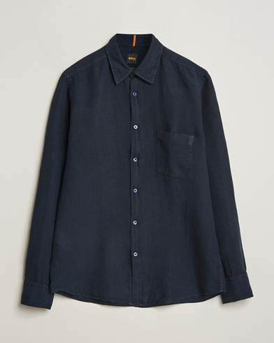  Relegant Linen Shirt Dark Blue