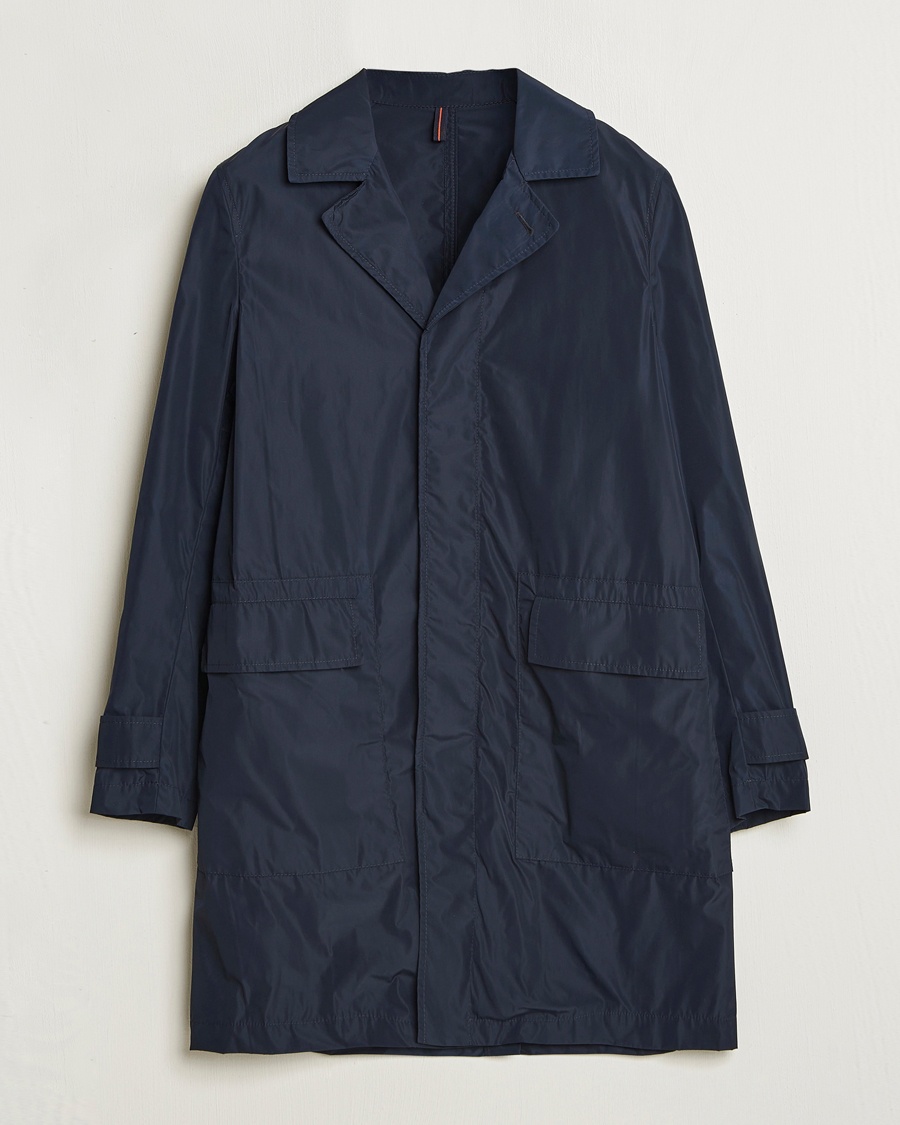 Heren | Mantels | Incotex | Technical Nylon Coat Navy