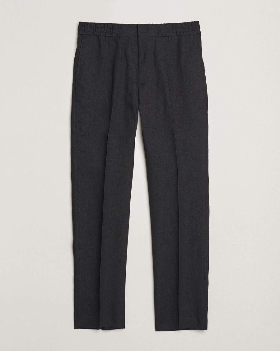 Heren | Linnen broeken | Tiger of Sweden | Tannen Linen Drawstring Trousers Black
