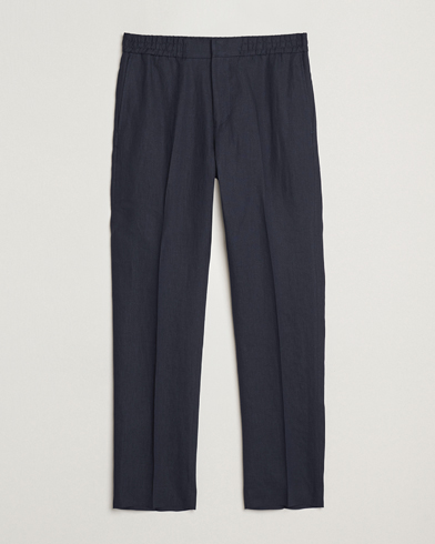  Tannen Linen Drawstring Trousers Midnight Blue