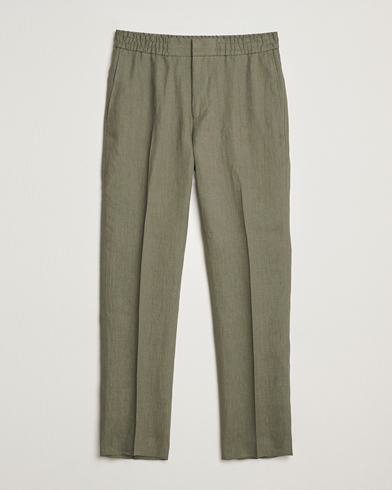  Tannen Linen Drawstring Trousers Thyme Green