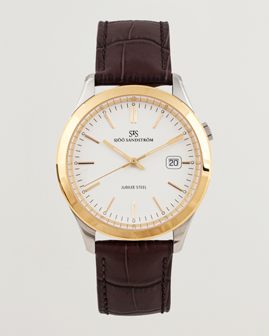  Jubilee Steel Quartz 40mm Gold Bezel White/Brown Calf