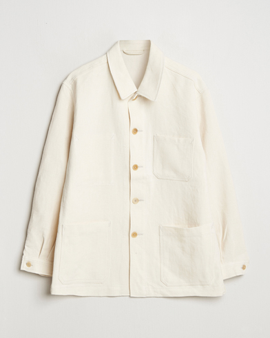Heren | Shirt jassen | Kamakura Shirts | Linen French Worker Jacket Off White