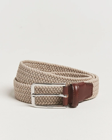 Heren | Riemen | BOSS BLACK | Clorio Elastic Woven Belt Light Beige