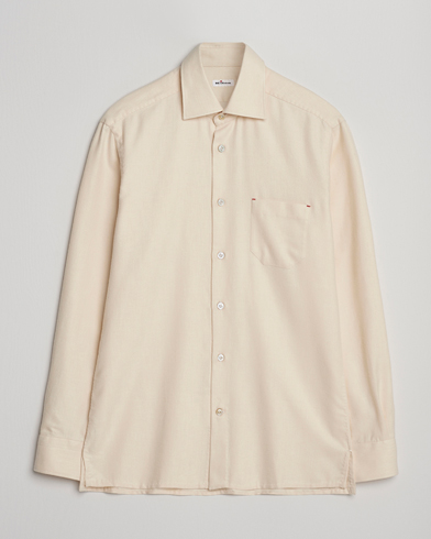 Kiton Cotton Flannel Sport Shirt Cream – Beige