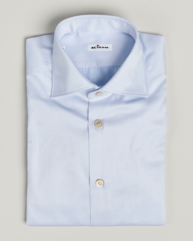 Kiton Cotton Dress Shirt Light Blue – Blauw