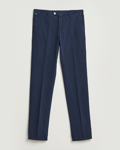 Kiton Cotton/Cashmere Trousers Navy – Blauw