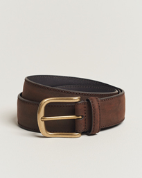  3,5 cm Belt Dk Brown Rough-Out Suede