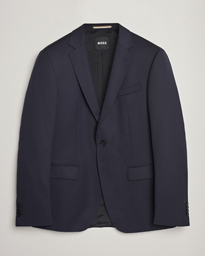 Huge Slim Fit Wool Blazer Dark Blue