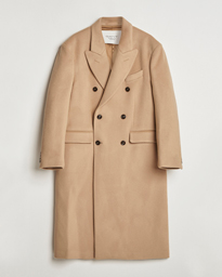  Double Breasted Wool Coat Mustard Beige