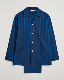  Striped Cotton Pyjama Set Navy