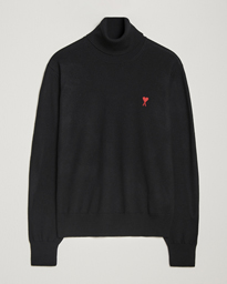  Heart Logo Wool Turtleneck Black