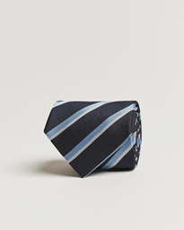  Regimental Stripe Silk Tie Navy