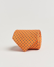  3-Fold Printed Silk Tie Orange