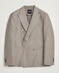  Huge Wool Double Breasted Blazer Light Beige