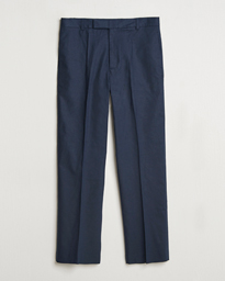  Pleated Linen Trousers Navy