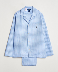  Cotton Checked Pyjama Set Blue