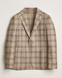  Jack Regular Fit Silk/Wool Overcheck Blazer Brown