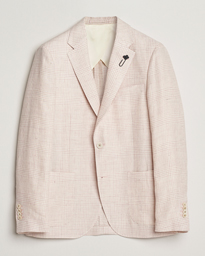  Linen/Wool Glencheck Blazer Pink