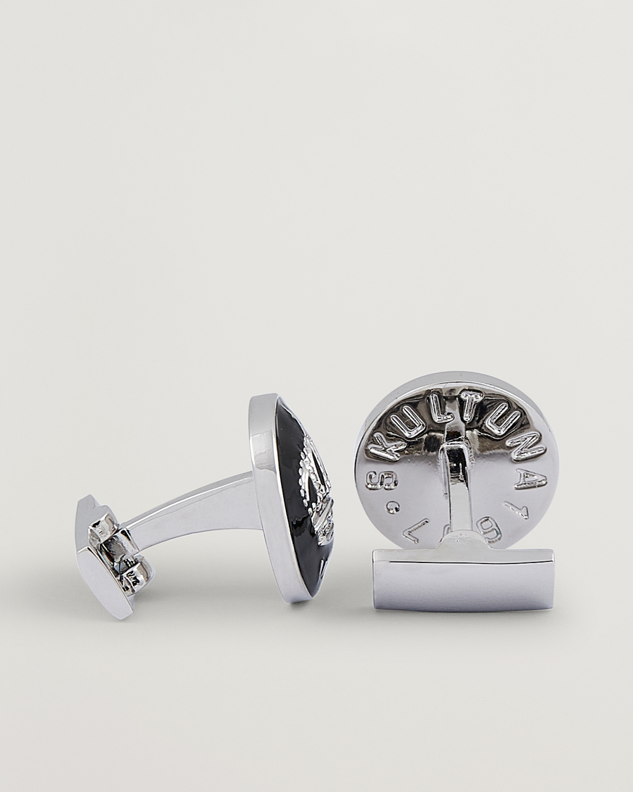 Heren | Manchetknopen | Skultuna | Cuff Links The Crown Silver/Baroque Black