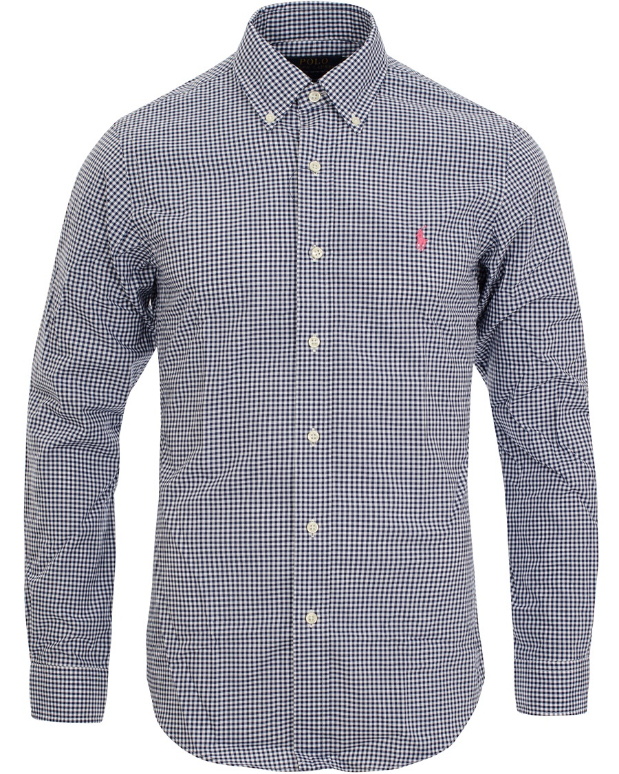 Heren | Overhemden | Polo Ralph Lauren | Slim Fit Poplin Check Shirt Navy
