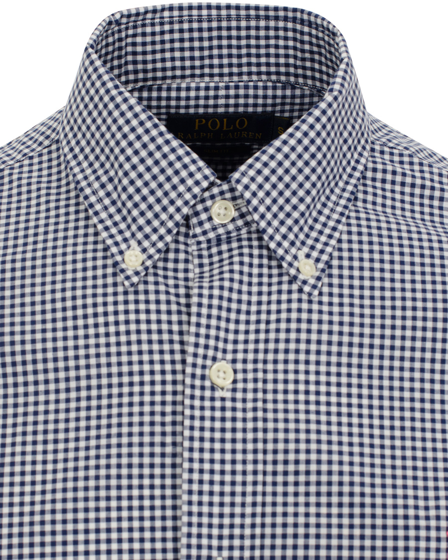 Heren | Overhemden | Polo Ralph Lauren | Slim Fit Poplin Check Shirt Navy
