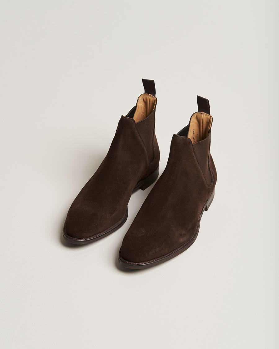 Heren | Crockett & Jones | Crockett & Jones | Chelsea 8 Boot Dark Brown Suede