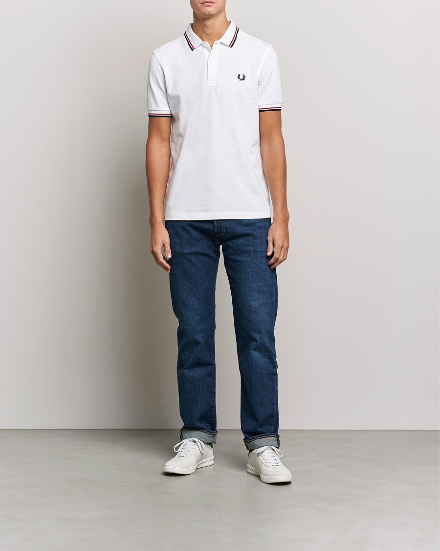 Fred perry polo wit hot sale