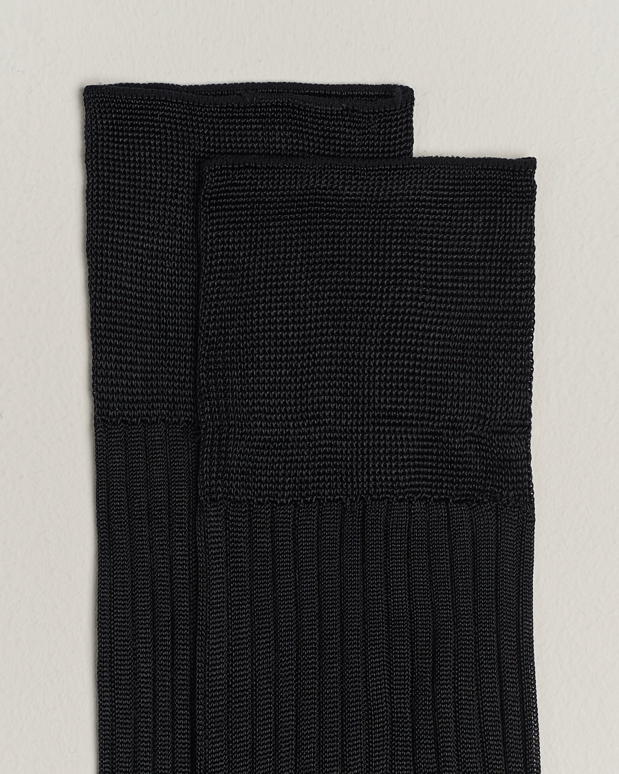 Heren |  | Pantherella | Baffin Silk Long Sock Black