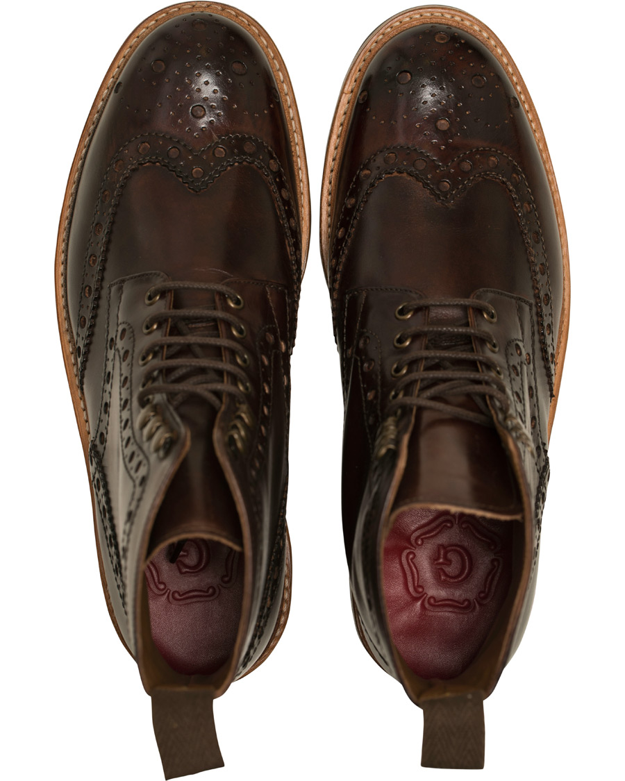Heren | Grenson Fred Brogue Boot Commando Sole Brown Calf | Grenson | Fred Brogue Boot Commando Sole Brown Calf