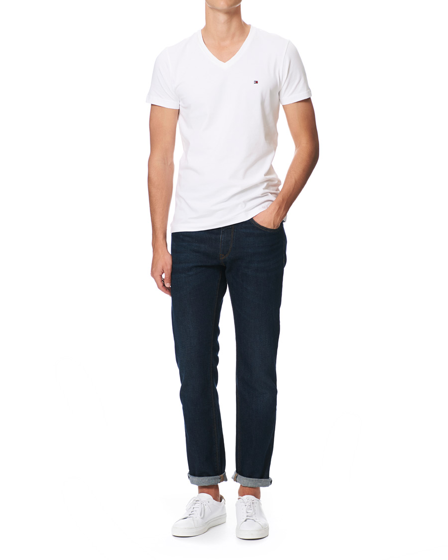 Heren | T-shirts | Tommy Hilfiger | Slim Fit Stretch V-Neck Tee Bright White