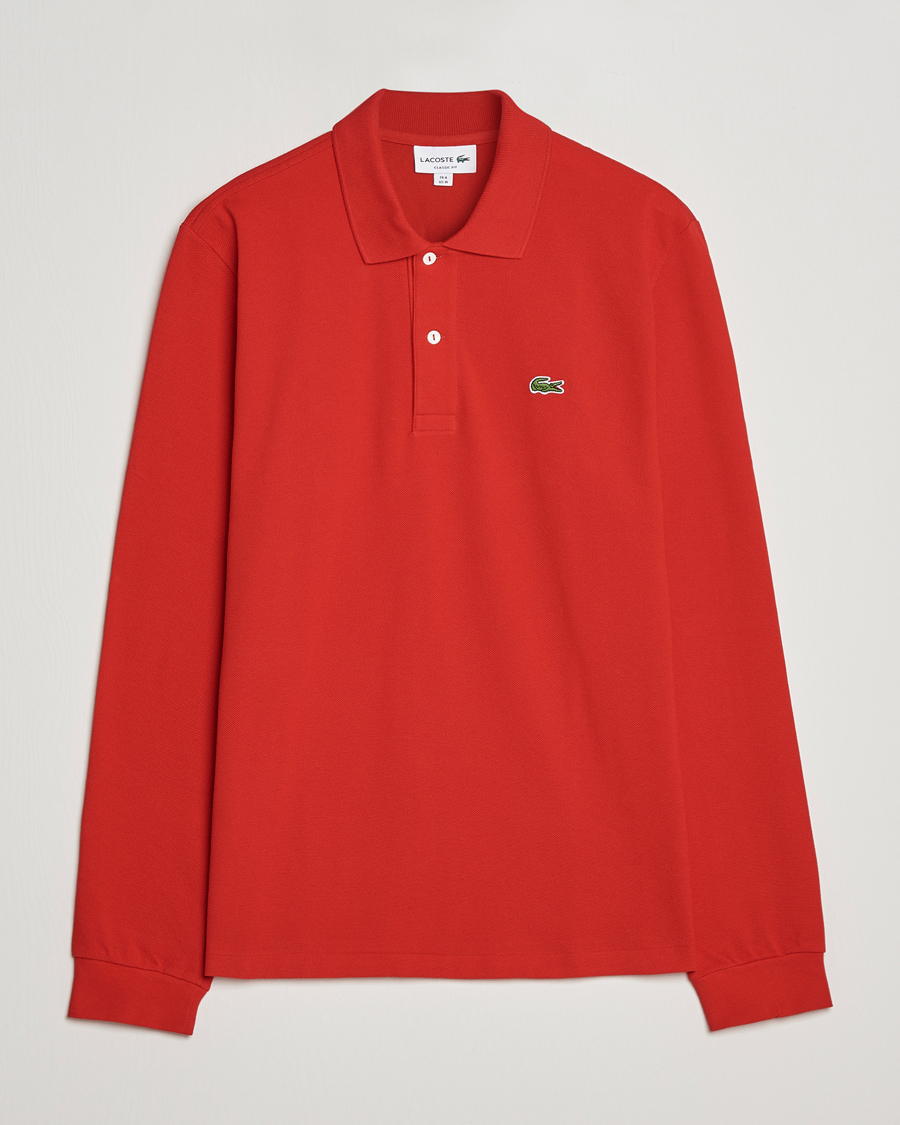 Lacoste long sleeve polo hot sale red