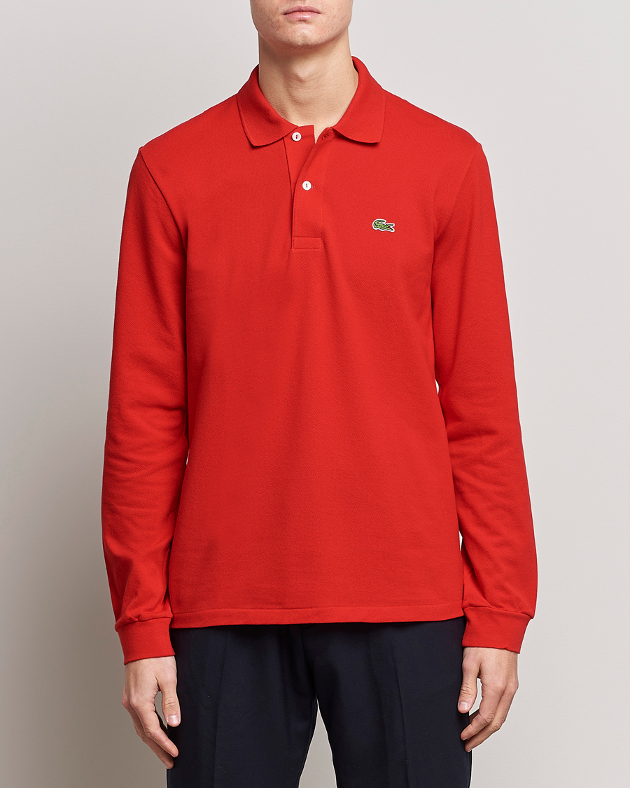 Lacoste red long sleeve on sale polo