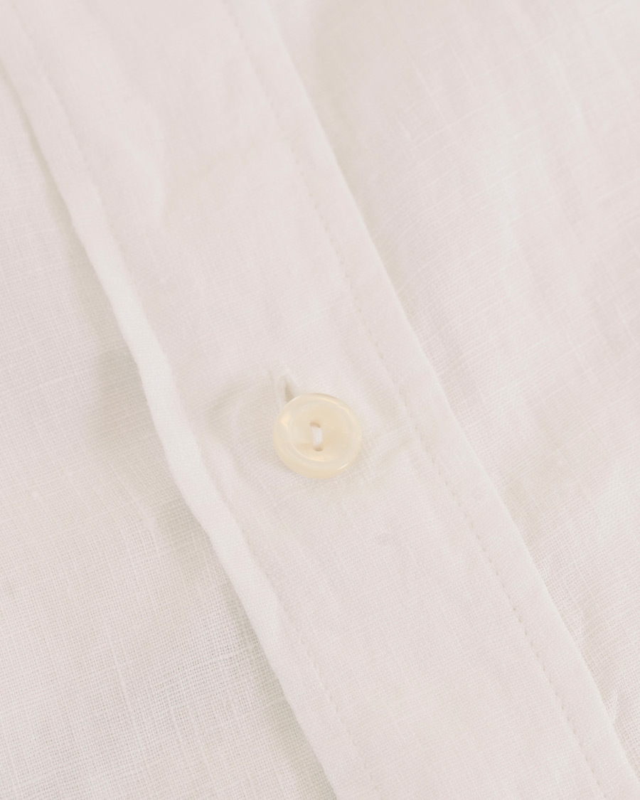 Heren | Overhemden | Eton | Slim Fit Linen Button Down Shirt White