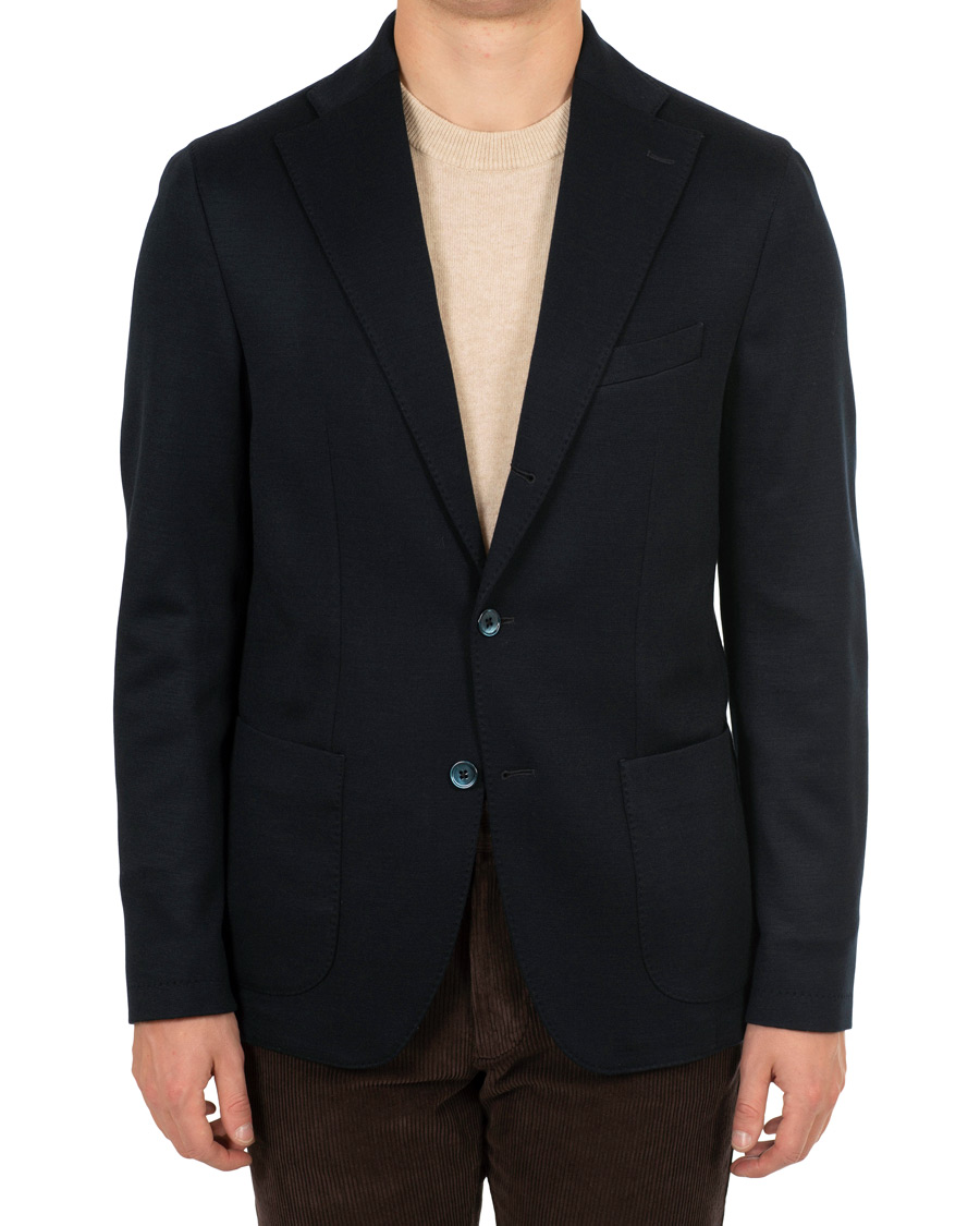 Heren | Blazers | Stenströms | Jersey Patch Pocket Blazer Navy