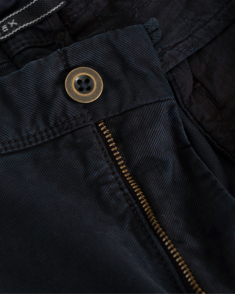 Heren | Broeken | Incotex | Slim Fit Garment Dyed Washed Slacks Navy