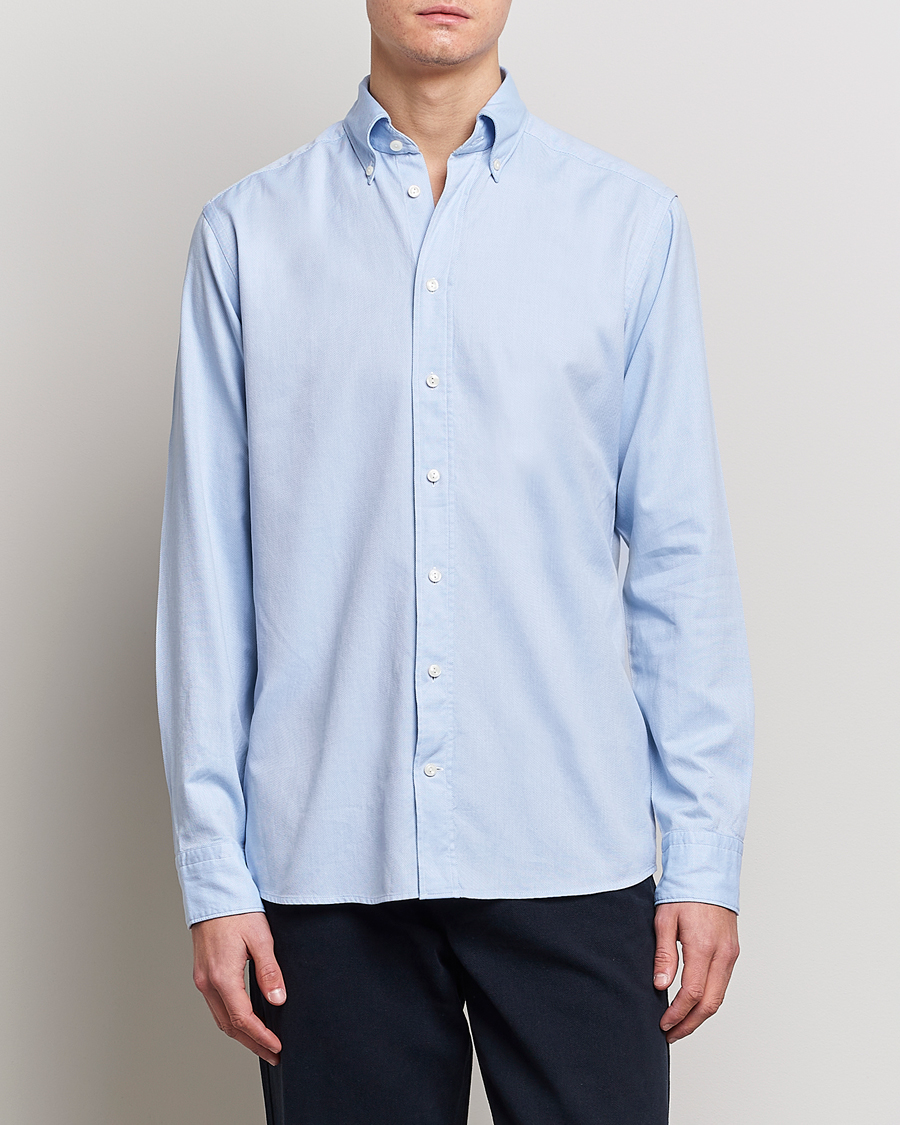 Heren | Business & Beyond - Formal | Eton | Slim Fit Royal Oxford Button Down Light Blue