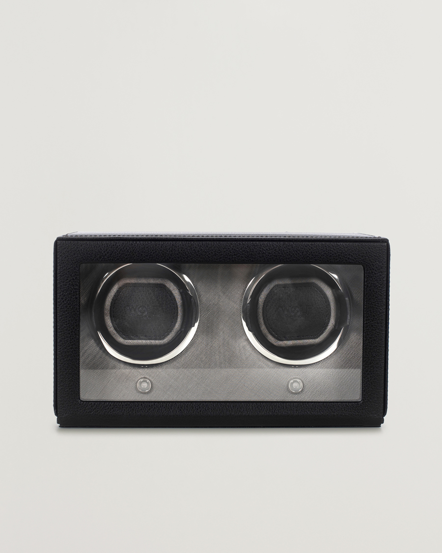 Heren | Horloge & juwelendozen | WOLF | Cub Double Winder With Cover Black