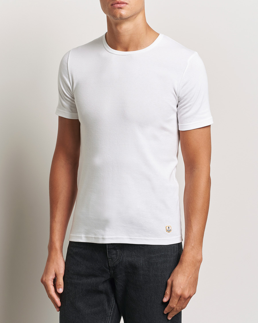 Heren | Multipack | Armor-lux | 2-Pack Crew Neck T-Shirt White/Grey Melange