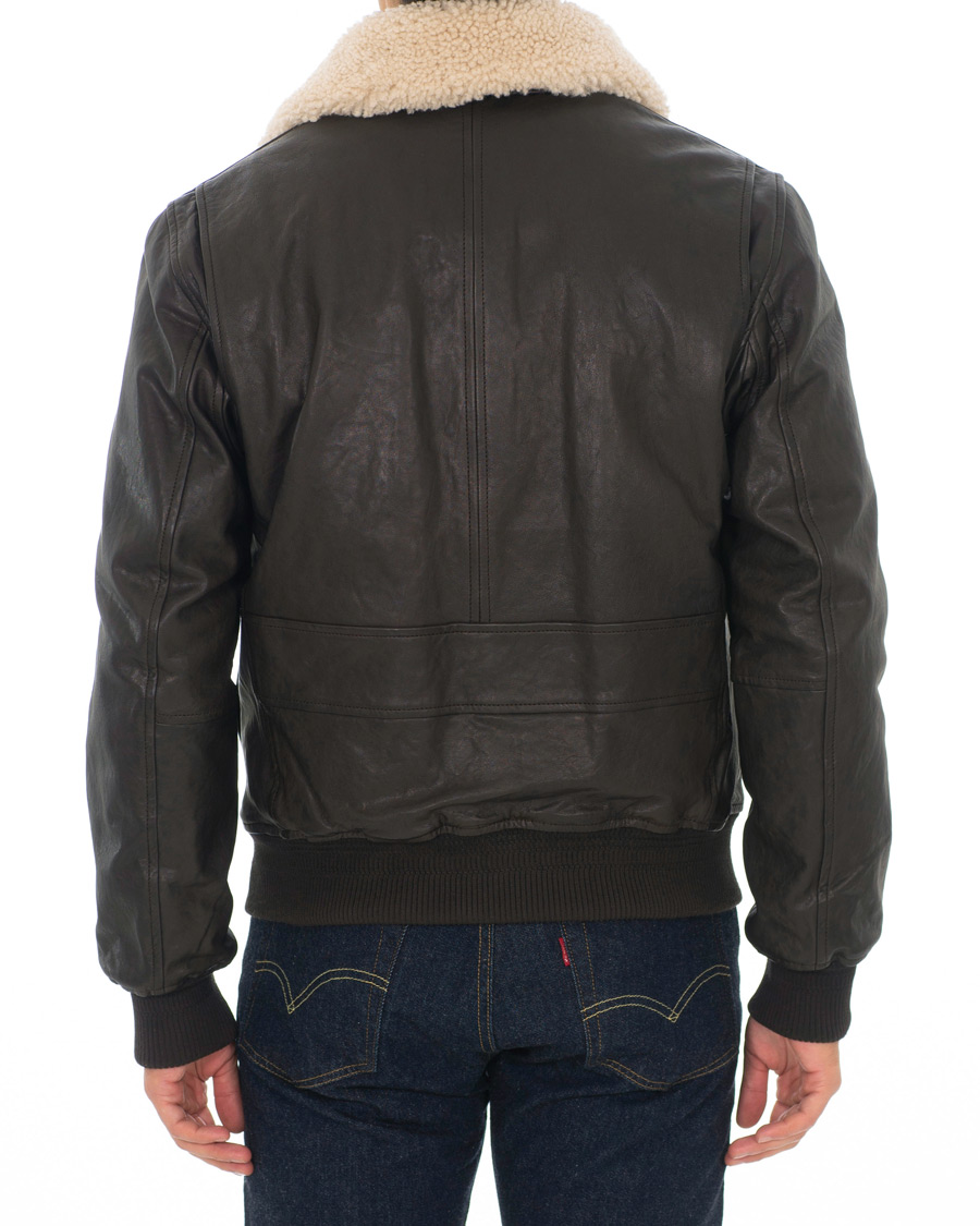 Heren | Jassen | Brooks Brothers | Aviator Shearling Bomber Jacket Vintage Brown