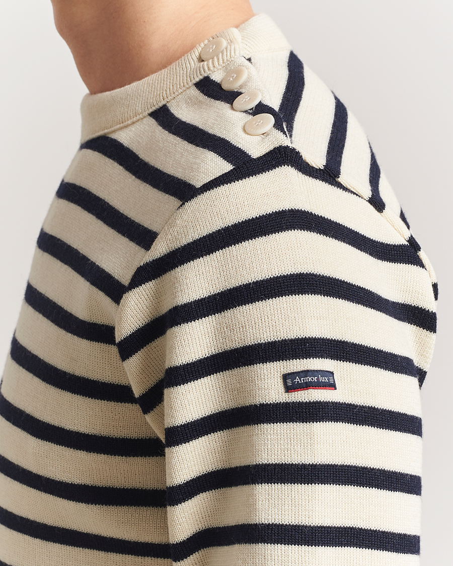 Heren | Truien | Armor-lux | Fouesnant Classic Sweater Nature/Rich Navy